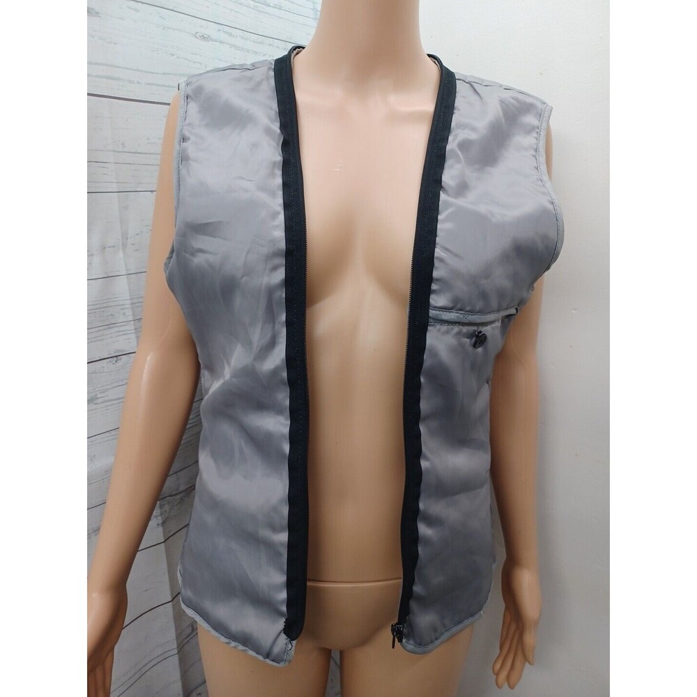 Pelle Studio Wilson's Womens Gray Liner Quinted Vest Tri Sz M